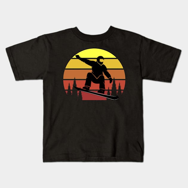 Snowboarding Kids T-Shirt by Magic Arts